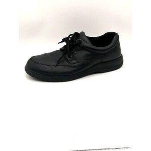 Hunters Bay Mens Oxford Black‎ Leather Lace Up Casual Shoe Round Toe 14 Wide